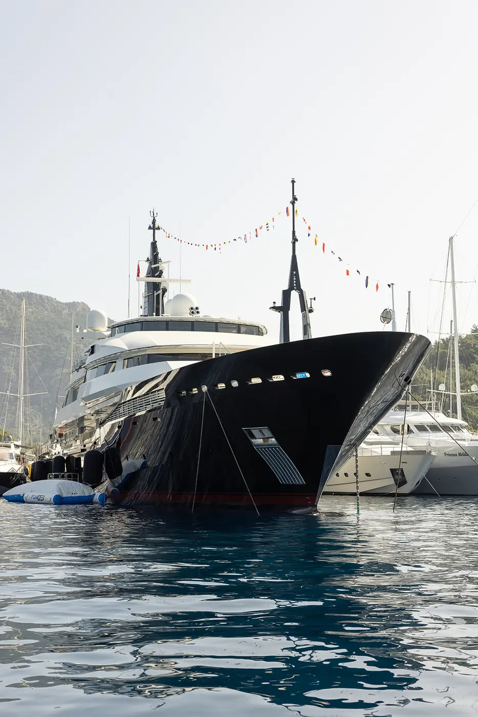 ALFA NERO black hull bow profile, black and white
