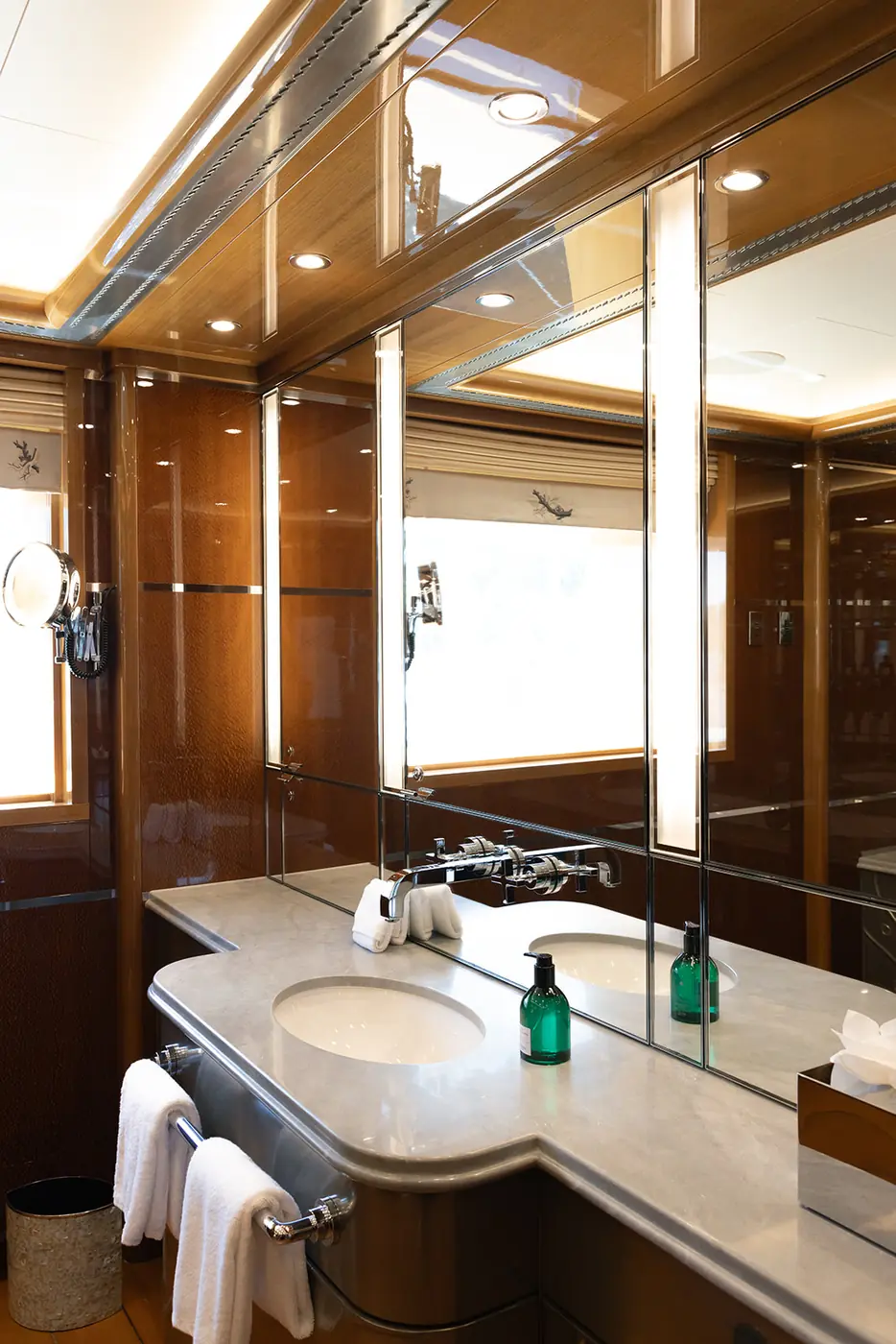 ALFA NERO master his-and-hers bathroom vanity with double mirrors and stone counter