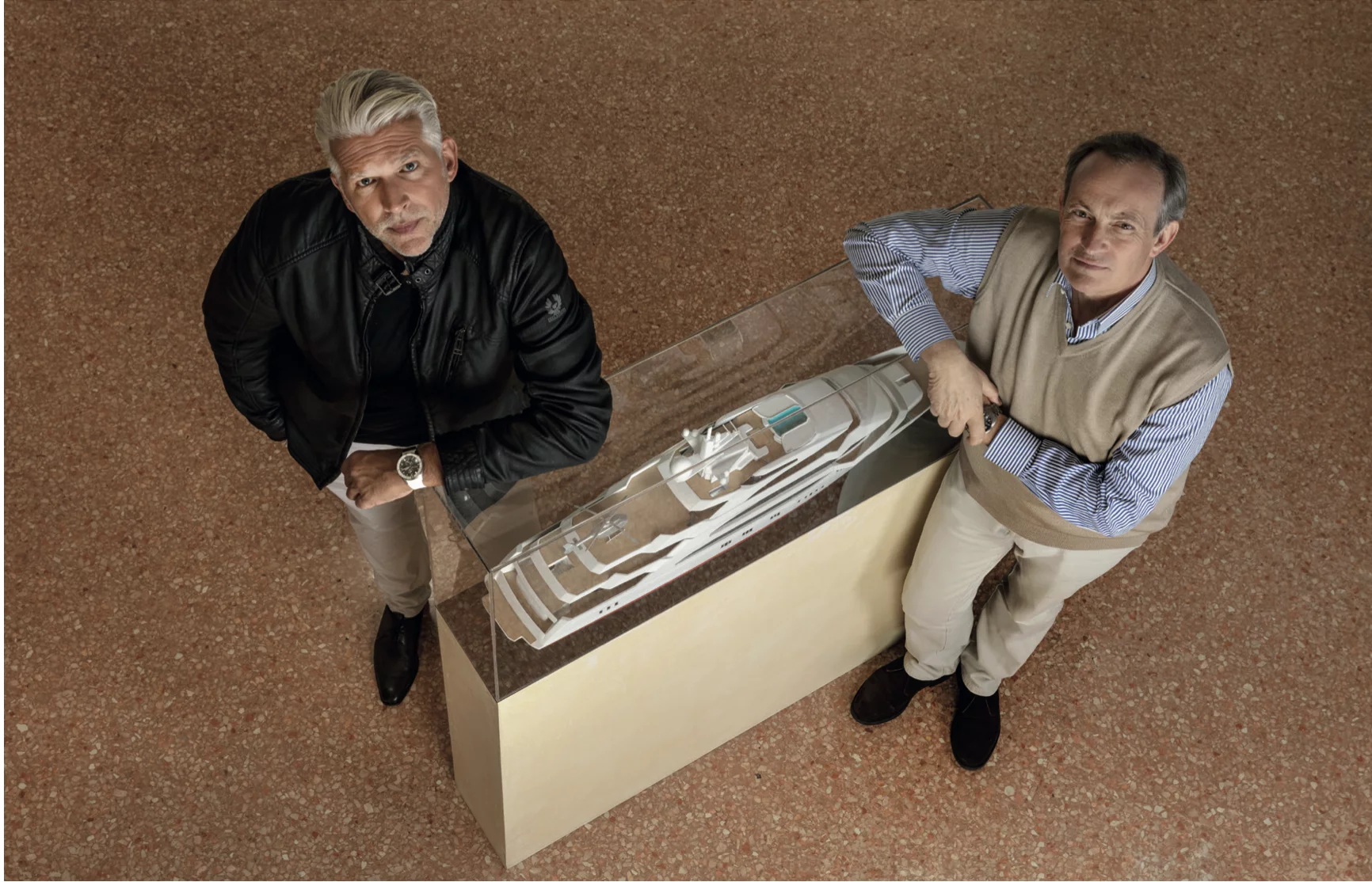 Carlo Nuvolari and Dan Lenard with ALFA NERO scale model
