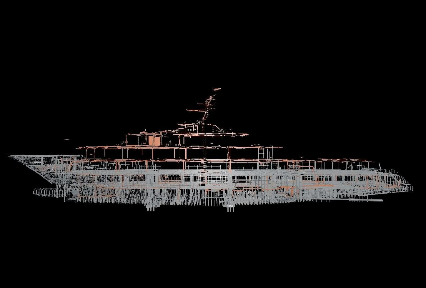 ALFA NERO engineering wireframe by Oceanco
